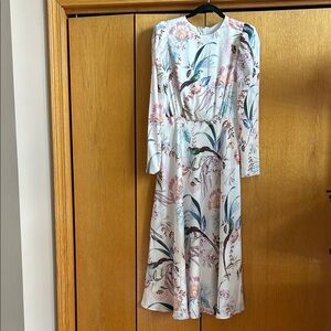 Ted Baker London Cream Floral Long Sleeve Dress